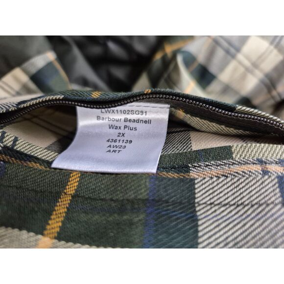 Barbour Women's Black Beadnell Water Resistant Waxed Cotton Wax Jacket Size 2X - Picture 6 of 7